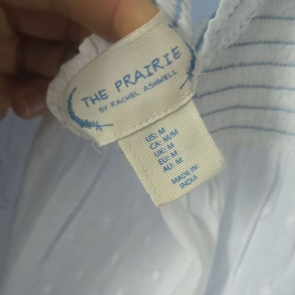 Blue and White Smocked Ruffled Sundress with Cap Sleeves - Picture 2 of 5